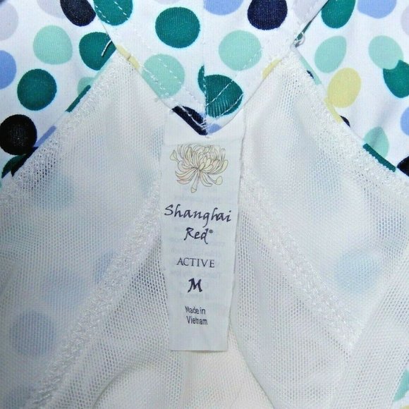 Shanghai Red Tank Top Medium White Dots - Picture 4 of 4